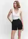 Short Regina Tejano Color Negro Talla 40 Mujer Mango