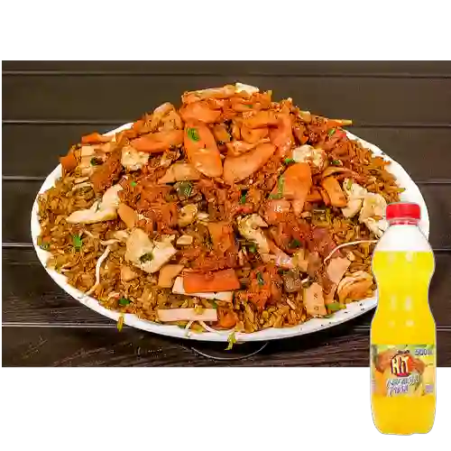 Combo Arroz Ranchero Personal +Hit Naranja Piña 500ml