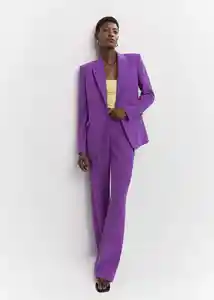 Blazer Americana Iguana Morado Talla S Mujer Mango