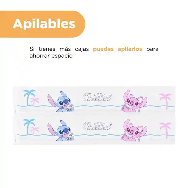 Organizador Plástico Transparente Serie Lilo & Stitch L Miniso