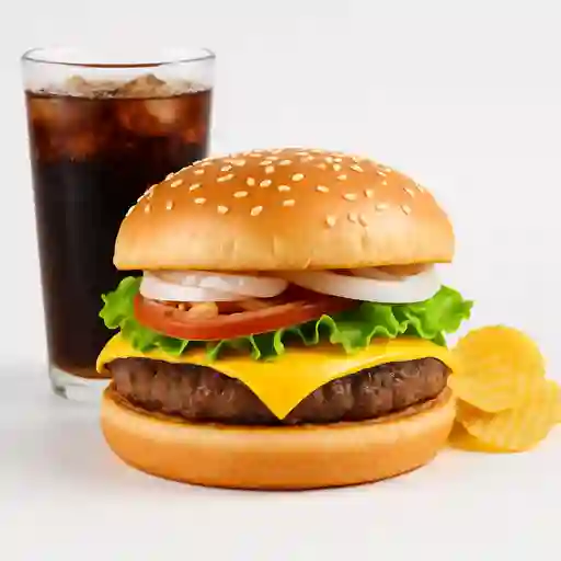 Hamburguesa Sencilla + Papa + Gaseosa