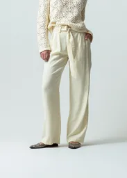 Pantalón Allie Amarillo Resplandor Claro Talla 6 032G326 Naf Naf