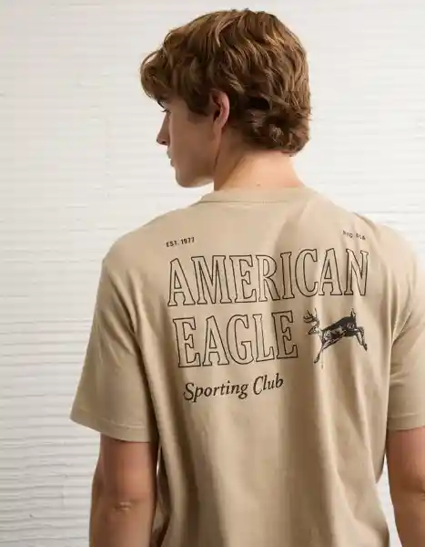 Camiseta Hombre Beige Talla SMALL 4873212 American Eagle