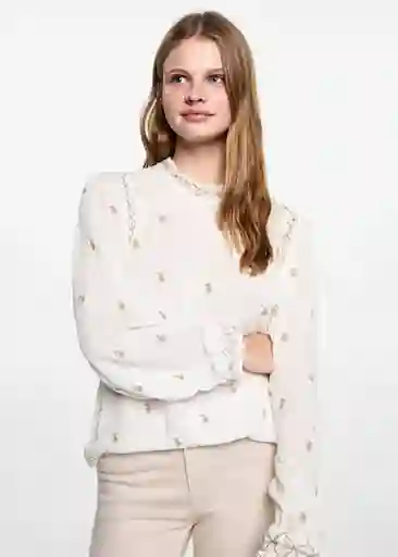 Blusa Teja Offwhite Talla 23 Niñas Mango