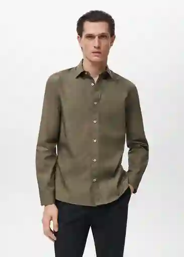 Camisa Play Khaki Talla L Hombre Mango