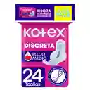 Toalla Higiénicas Femeninas Kotex Discreta Mega Pack 24 Und