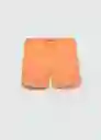 Short Bañador Liso Naranja Fluor Talla M Hombre Mango