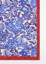 Pañuelo Cachemir Azul Talla 99 Mujer Mango