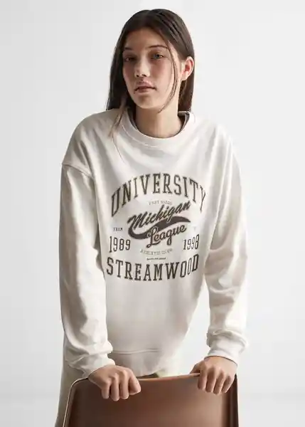 Buzo de Sudadera Park Off White Talla 18 Mango Teen Girl Mango