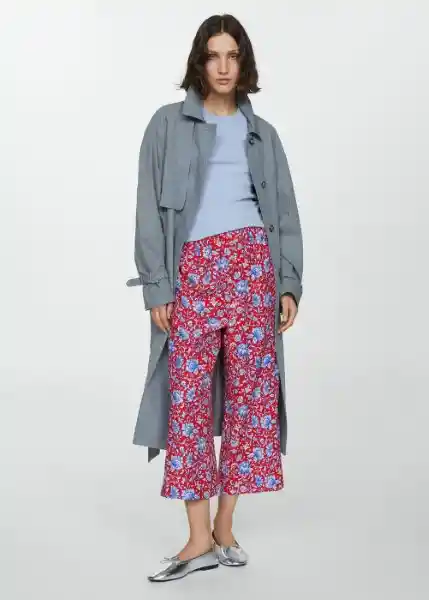 Pantalón Life Rojo Talla M Mujer Mango