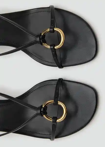 Sandalias Anilla Negro Talla 37 Mujer Mango