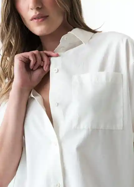 Camisa Cely Mujer Crudo Puro Claro Talla S 513G351 Naf Naf