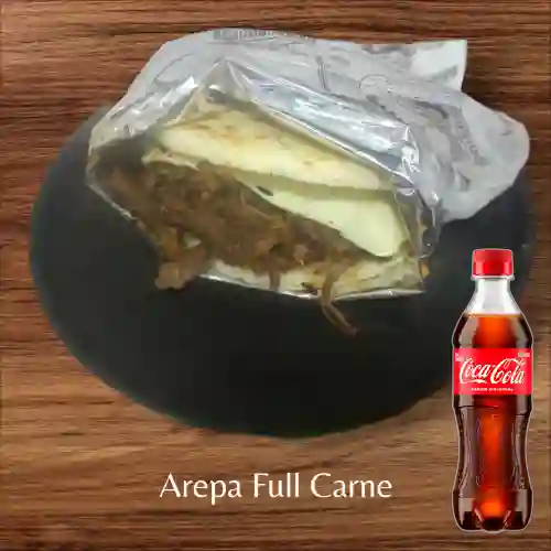 Combo Arepa Full Carne + Coca Cola Original 400 ml