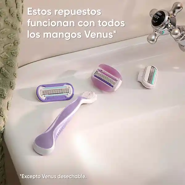 GILLETTE Venus Breeze Repuesto Cuchilla de Afeitar Mujer Máquina de Afeitar Depilación Corporal con barras Humectantes 4 Uds