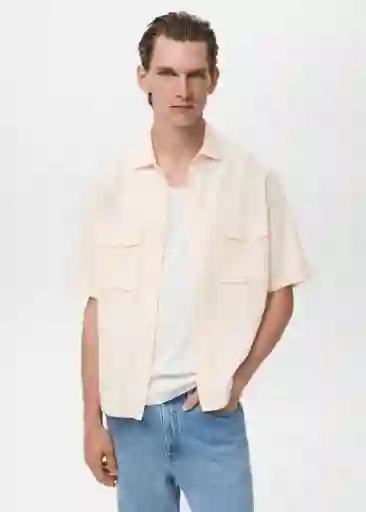 Camisa Giulios Crudo Talla M Hombre Mango