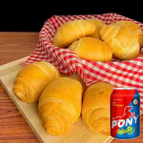 Combo Pan Queso Paquete X8 Unds +Pony Malta Lata 330ml