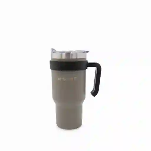 Termo Con Manija Doble Pared Gris Ambiente Gourmet
