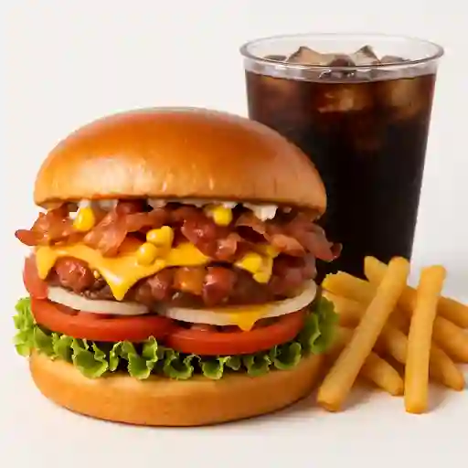 Hamburguesa Ranchera en Combo Papa y Ga