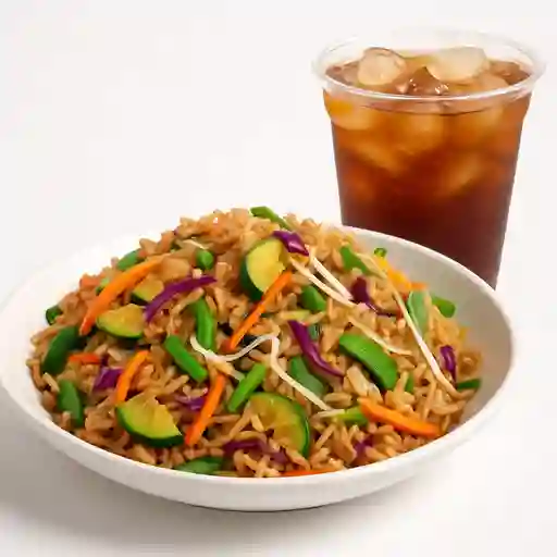Arroz Vegetariano y Bebida Gratis