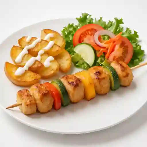 Chuzo de Pollo con Verduras