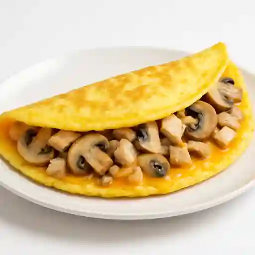 Omelette con Pollo y Champiñones y Queso