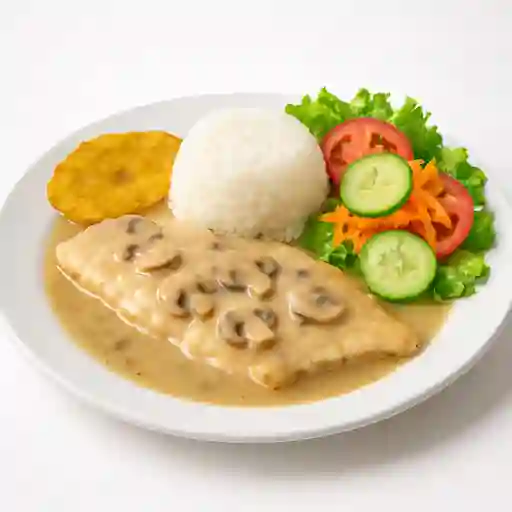 Pescado en Salsa de Champiñones