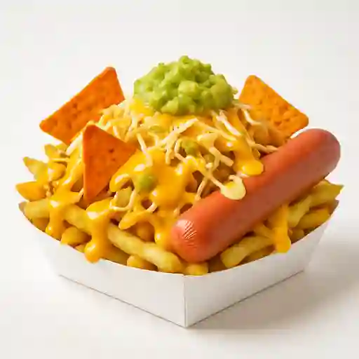 Salchipapa con Doritos