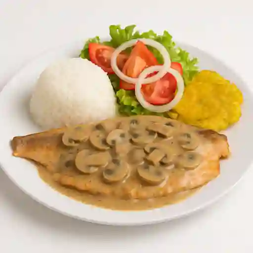Trucha en Salsa de Champiñones