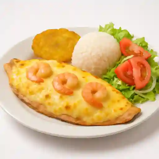 Trucha Camarón Gratinada.