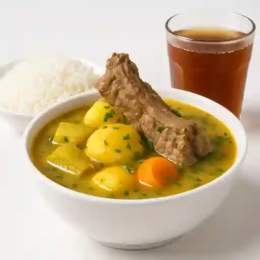 Sancocho de Costilla, Arroz y Refresco