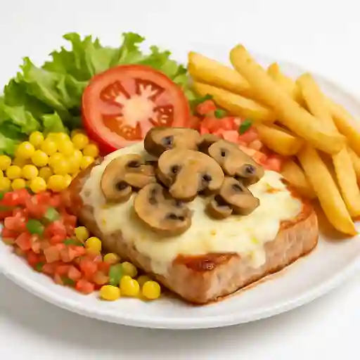 Lomo de Cerdo con Queso y Champiñones