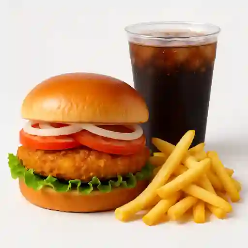 Combo Hamburguesa de Pollo + Papas + Bebida