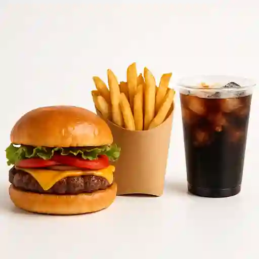 Combo Hamburguesa Artesanal + Papas +bebida