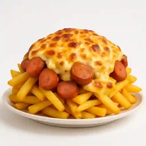 Salchipapa Gratinada