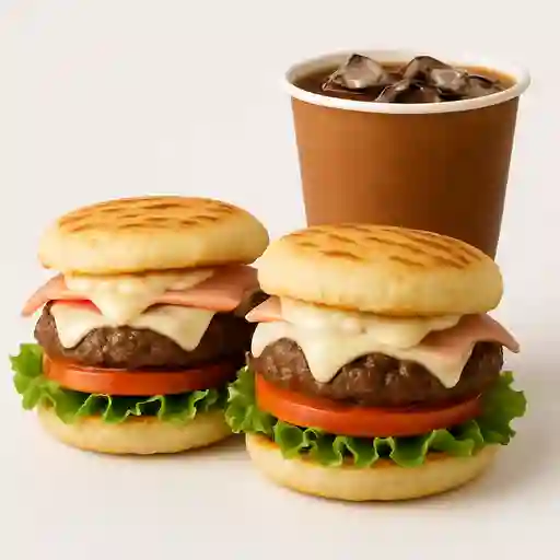 2 Arepa Hamburguesa en Combo