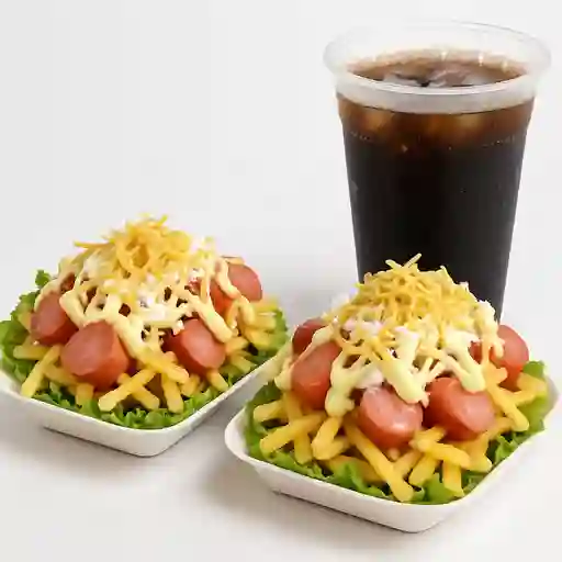 2 Salchipapas Sencillas y Gaseosa