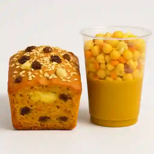 Pastel Ambrosia Dorada 32 Oz y Bebida