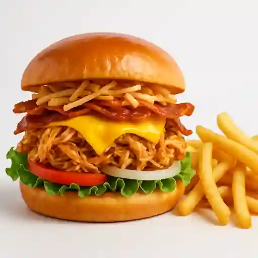 Hamburguesa Mechosa con Papas