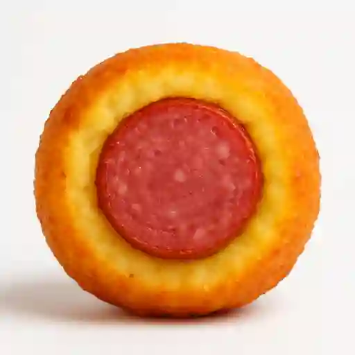 Papa Aborraja con Salchichón