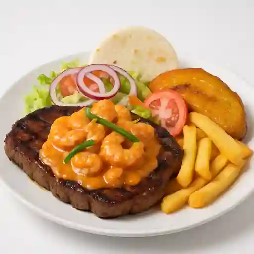 Churrasco en Salsa de Camarón
