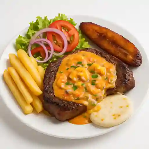 Punta de Anca en Salsa de Camarón