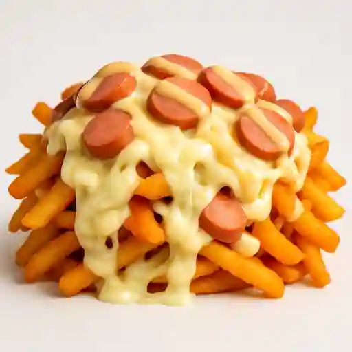Salchipapa con Queso