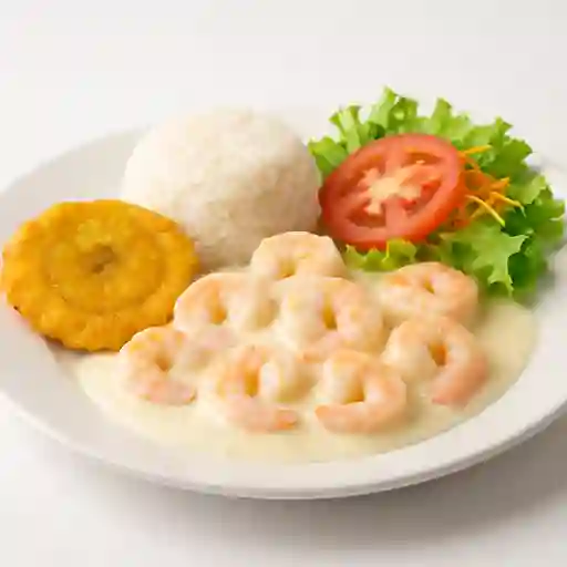 Camarones en Salsa Blanca y Queso