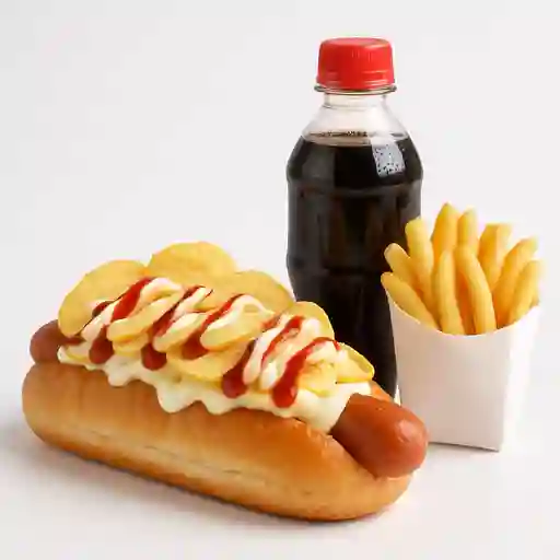 Perro Sencillo Papas y Gaseosa