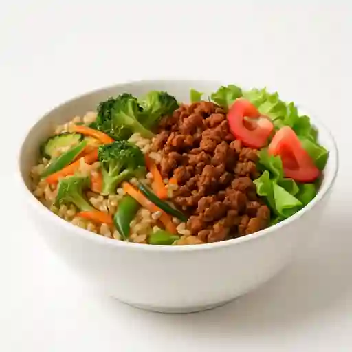 Arroz con Carne Vegana