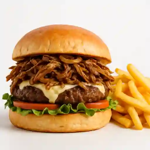Hamburguesa Ropa Vieja + Papas