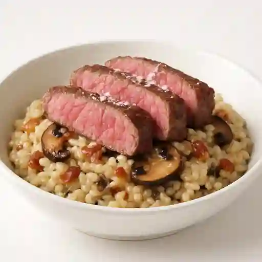 Risotto de Portobello con Rib Eye