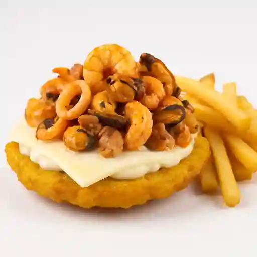 Patacón con Frutos del Mar