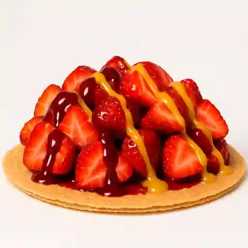 Oblea Con Fresas 2 Salsas