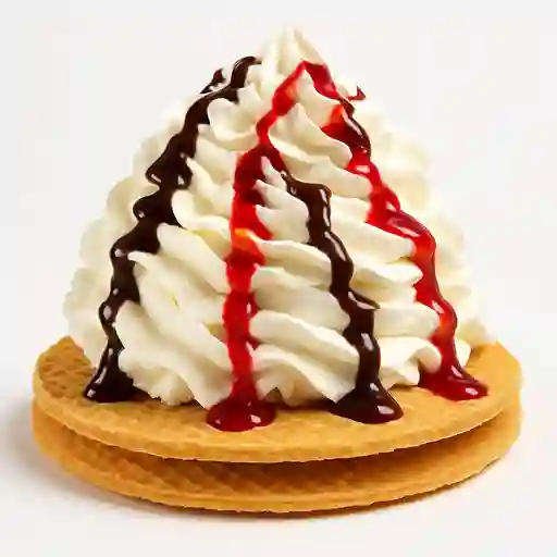 Oblea con Crema Chantilly - 2 Salsas